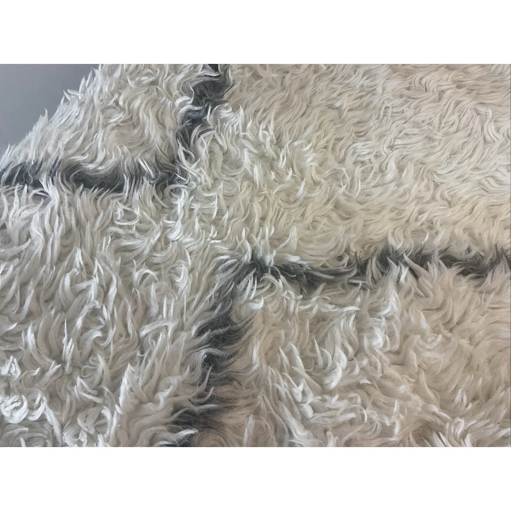 Ruggable Low Shag Washable Area Rug 6 X 9 Minimalist white grey abstract